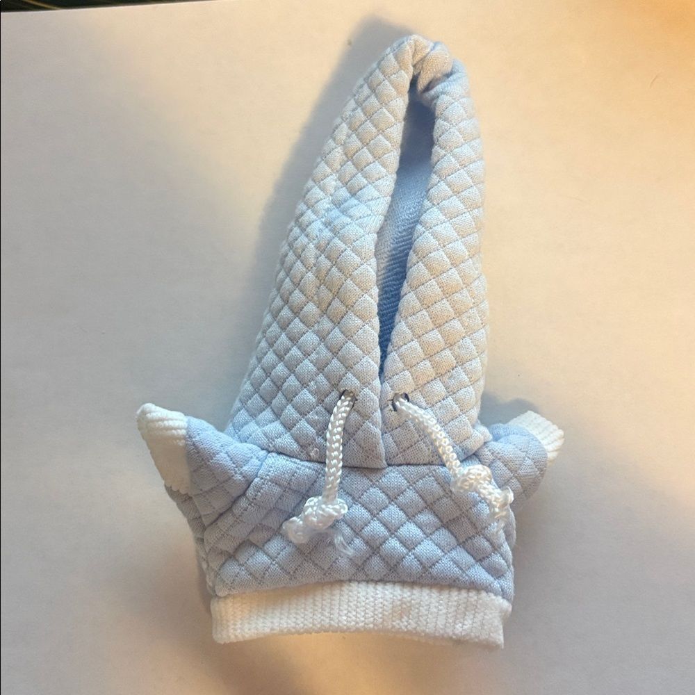 Blue Quilted Labubu Hoodie